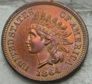 1864 - L Indian Head Cent.  Ch/gem R/b
