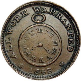 1863 Troy Ohio Civil War Token Julian & Co Pocket Watch