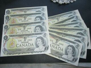 G - 1973 Bank Of Canada Canadian 10 X $1.  00 Bill One Dollar Bank Issue Crisp