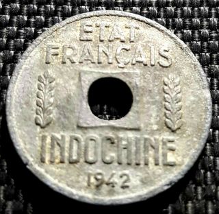1942 Ancient Vietnam (viet Nam Indochine) 1/4 Cent Coin Vf (, 1 Coin) D6763