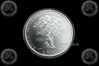Italy 500 Lire 1986 (year Of Peace) Silver Commemorative Coin (km 120) Proof