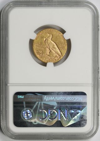 1909 - D Indian Head Half Eagle Gold $5 MS 61,  Plus NGC 2
