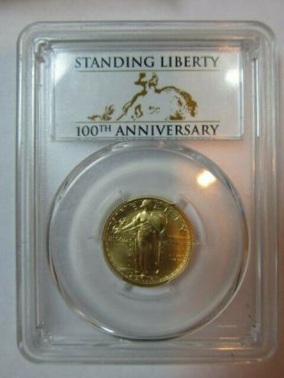 2016 - W PCGS SP70 100TH ANNIVERSARY FIRST STRIKE 25C GOLD COIN 2