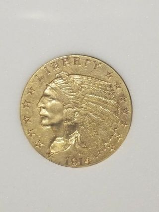 1914 $2.  50 indian head gold coin.  Quality state coin.  Key date,  low mintage 3