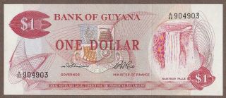 1966/92 Guyana 1 Dollar Note Unc