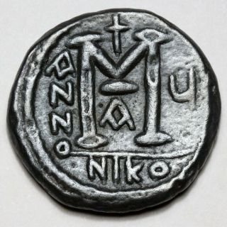 Byzantine Coin Ae Follis Justin Ii Nicomedia 565 - 578 Ad Year 5