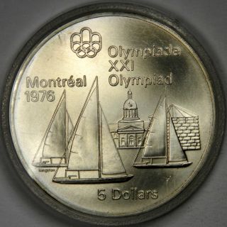 2 - Coins 1973 1976 Montreal Olympic Silver $5 - Kingston Sail & North America