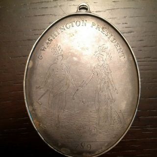 George Washington Peace Medal 1789 Hand Engraved Coin Silver Creek Indians