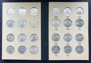 Set Of Uncirculated Franklin Half Dollars Complete Set Of 36 Silver Coins