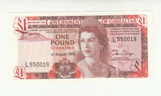 Gibraltar 1 Pound 1988 Aunc P20e Qeii