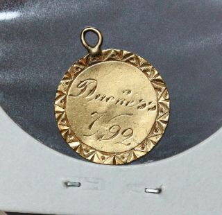 Gold Love Token Type 3 $1 Indian Princess Pendant/necklace Duchess 7/92