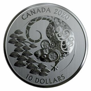 Year Of The Rat – 2020 $10 1/2 Oz Fine Silver Coin – Royal Canadian