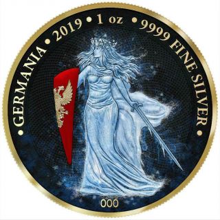 Germania 2019 5 Mark Germania Space X - Ice 1oz Silver Coin № 82