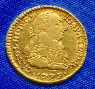 1777 - Sf Colombia Charles Iii Gold Escudo Vf 30 - 35,  Popayan,  Km48.  2.
