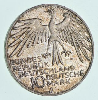 Silver - World Coin - 1972 Germany 10 Mark - World Silver Coin 15.  9 Grams 982