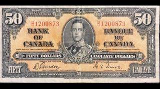 1937 Bank Of Canada 50$ Gordon - Tower Vf25