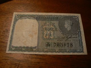 India 1 Rupee Note P25 1940