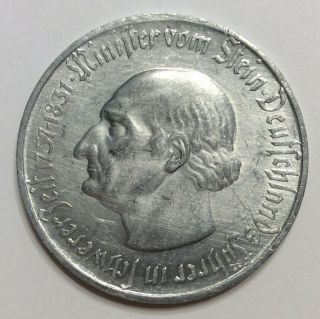 1923 Germany Westphalia 50 Million Mark Emergency Aluminum Coin Notgeld Westfal