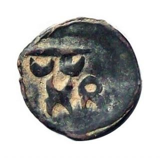 Ancient India Taxila ¼ - Karshapanna Copper Coin 185 - 160 Bc Mitchiner Cat № 4421 F