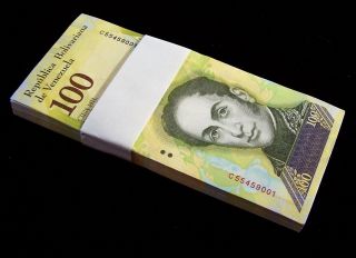 200 X Venezuela 100000 (100,  000) Bolivares,  2017,  P,  About Unc Banknote 2 - Bundles