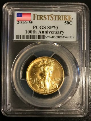 2016 - W First Strike Gold Walking Liberty Half Dollar Centennial Pcgs Sp70