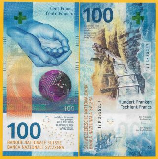 Switzerland 100 Franken P - 2017 (2019) Sign.  Studer & Maechler Unc Banknote