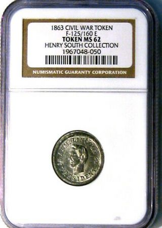 1863 Abraham Lincoln Eagle On Cannon Patriotic Civil War Token R9 NGC 3