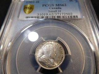 Q45 Canada 1902 - H Small " H " 5 Cents Pcgs Ms - 62