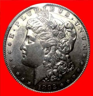 1892 S $1 Morgan Silver Dollar Detail Au,