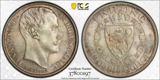 Sj33 Norway 1908 Krone Pcgs Ms65 One Of A Kind In This Grade