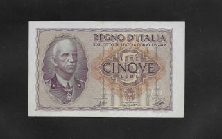 5 Lire Italy Kingdom 1940,  Unc