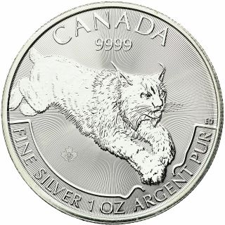 [ 513260] Coin,  Canada,  Elizabeth Ii,  Lynx,  5 Dollars,  2017,  Ms (65 - 70),  Silver