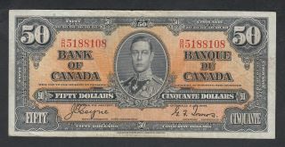 1937 Bank Of Canada 50 Dollars Bank Note Coyne