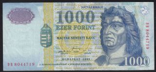 1999 Hungary 1000 Forint Vintage Paper Money Banknote Currency Note P 180b Vf