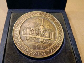 Medal In Honor Of B & O Railroad 100th Anniversary 1827 - 1927 Bronze Boxed