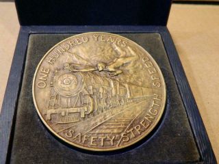 Medal in Honor of B & O Railroad 100TH Anniversary 1827 - 1927 Bronze Boxed 3