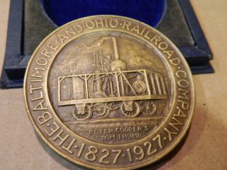 Medal in Honor of B & O Railroad 100TH Anniversary 1827 - 1927 Bronze Boxed 5