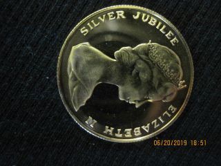 Bermuda 1977 Gold 100 Dollars Qeii Silver Anniversary