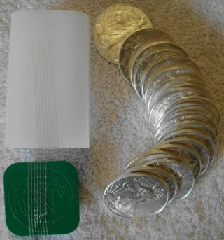 2019 Silver American Eagle Coins,  Roll Of 20 Bu From Us