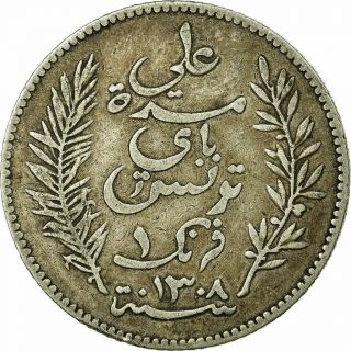 [ 674228] Coin,  Tunisia,  Ali Bey,  Franc,  1891,  Paris,  Vf (20 - 25),  Silver,  Km:224