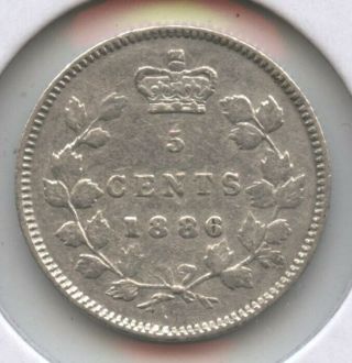 Canada 1886 Coin - 5 Cents - Queen Victoria Bc628