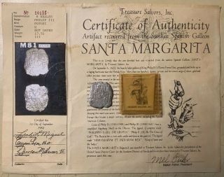 Mel Fisher Santa Margarita Shipwreck 8 Reales Grade 3 Cert & Coin Flip