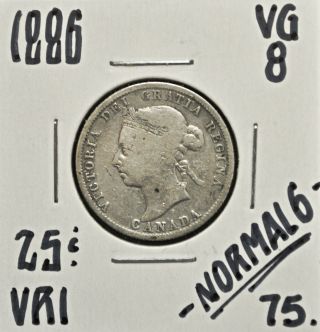 1886 N6 Canada 25 Cents Vg - 8
