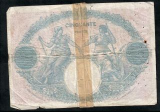 50 Francs Bleu Et Rose 1923 2