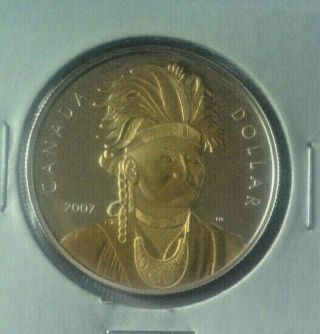 Canada 2007 Gold Plated Proof Silver Dollar Coin Joseph Brant