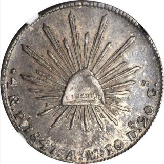 1847 Pi Am Mexico 4 Reales,  Ngc Au 50,  Km 375.  8,  Better Date