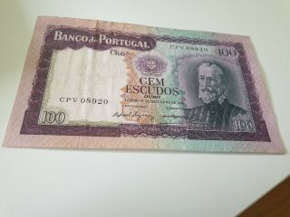 100 Escudos Pedro Ns 1961 Portugal Banknote