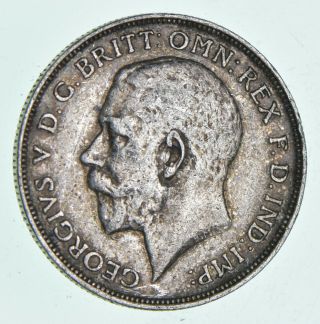 Silver - World Coin - 1917 Great Britain 1 Florin - World Silver Coin 11.  4g 922