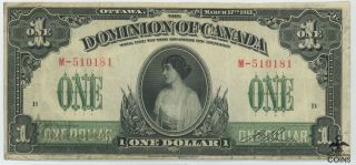 1917 Dominion Of Canada One Dollar Banknote Princess Patricia