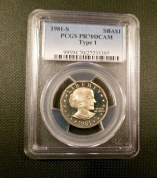 1981 - S Type 1 Susan B.  Anthony Proof Dollar Coin (pr70dcam) Pcgs